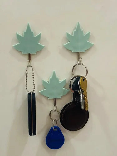 Canadian Leaf Waterproof Transparent Adhesive Hooks - 3 pcs