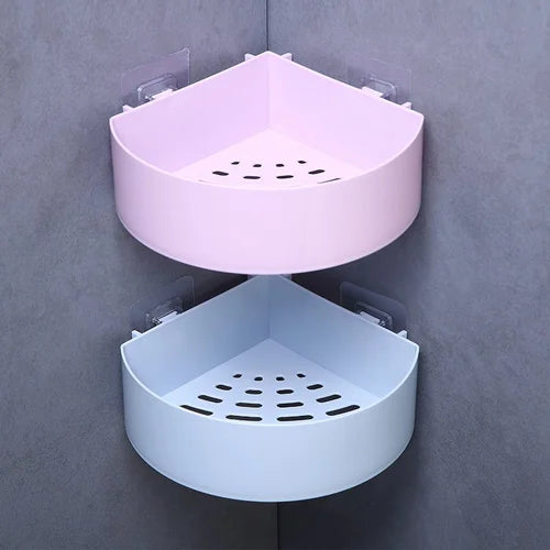 Adhesive Plastic Bathroom Corner Shelf - Set of 2