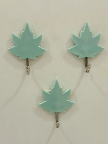 Canadian Leaf Waterproof Transparent Adhesive Hooks - 3 pcs